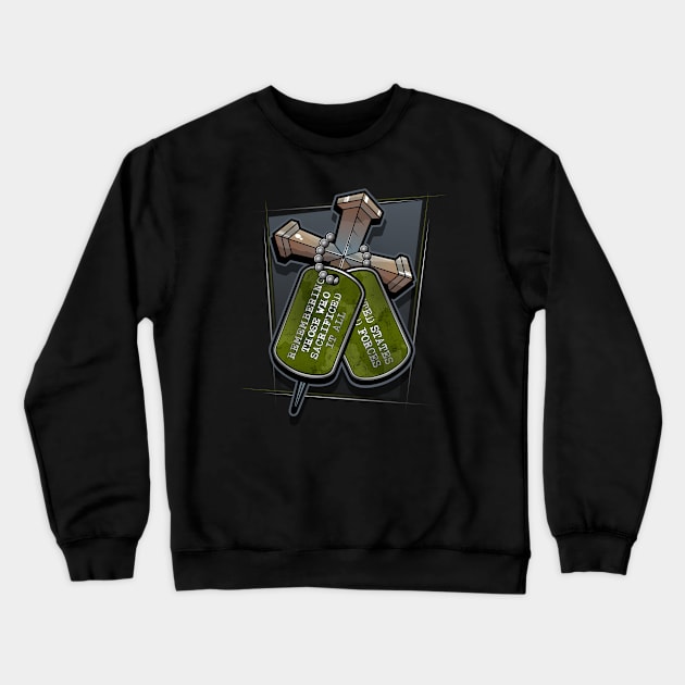 REMEMBERING FALLEN SOLDIERS Crewneck Sweatshirt by razrgrfx